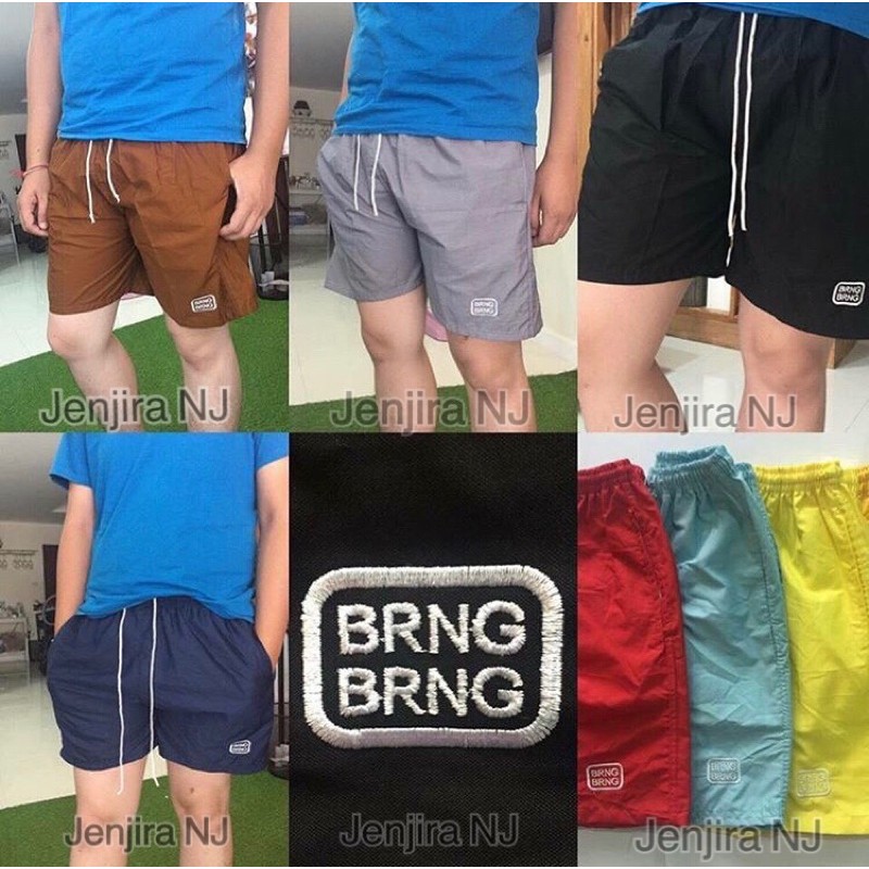 กางเกงขาสั้น BRNG BRNG โลโก้ปัก ถูกๆ?ลดแรง?