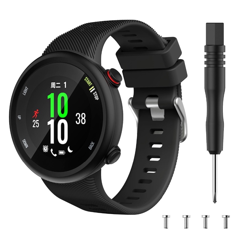 สายนาฬิกาข้อมือ เนื้อซิลิโคน สำหรับ Garmin Forerunner 45 45s