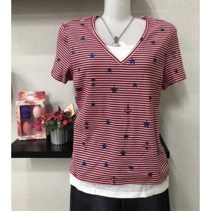 [สหรัฐอเมริกาผลิตภัณฑ์] เสื้อยืดผู้หญิง KAREN SCOTT