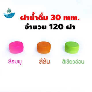 ฝา ฝาขวดพลาสติก ฝาขวดน้ำดื่ม เกลียว 30 mm เหมาะกับขวดคอยาว จำนวนชุดละ 120 ฝา (มีให้เลือก ชมพู ส้ม เขียวอ่อน)