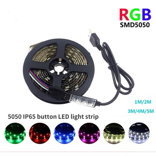 สายไฟ Led DC5V SMD 5050 RGB 60 ดวง ต่อม. 5 ม. กันน้ํา พร้อมรีโมตคอนโทรล 24 คีย์