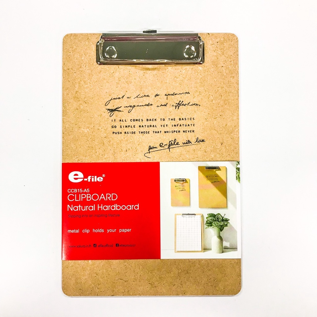 คลิปบอร์ด แนชเชอเริล ฮาร์ดบอร์ด ขนาด A5 รหัส CCB15-A5 แบนด์ e-file (อี-ไฟล์)