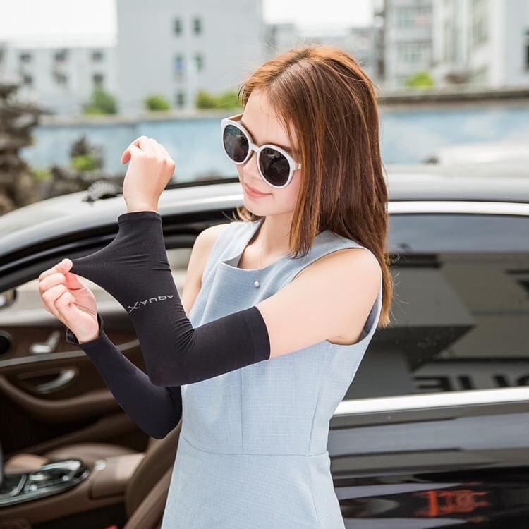 HOT Aqua X Sunscreen Gloves Cool Fashion หลากสี, Motorcycle Sleeves - Super Quality Traveling Gloves