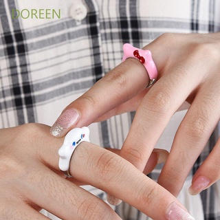 Doreen แหวนนิ้วมือ รูปแมว คิตตี้ น่ารัก ปรับได้ สไตล์เกาหลี เครื่องประดับ สําหรับผู้หญิง