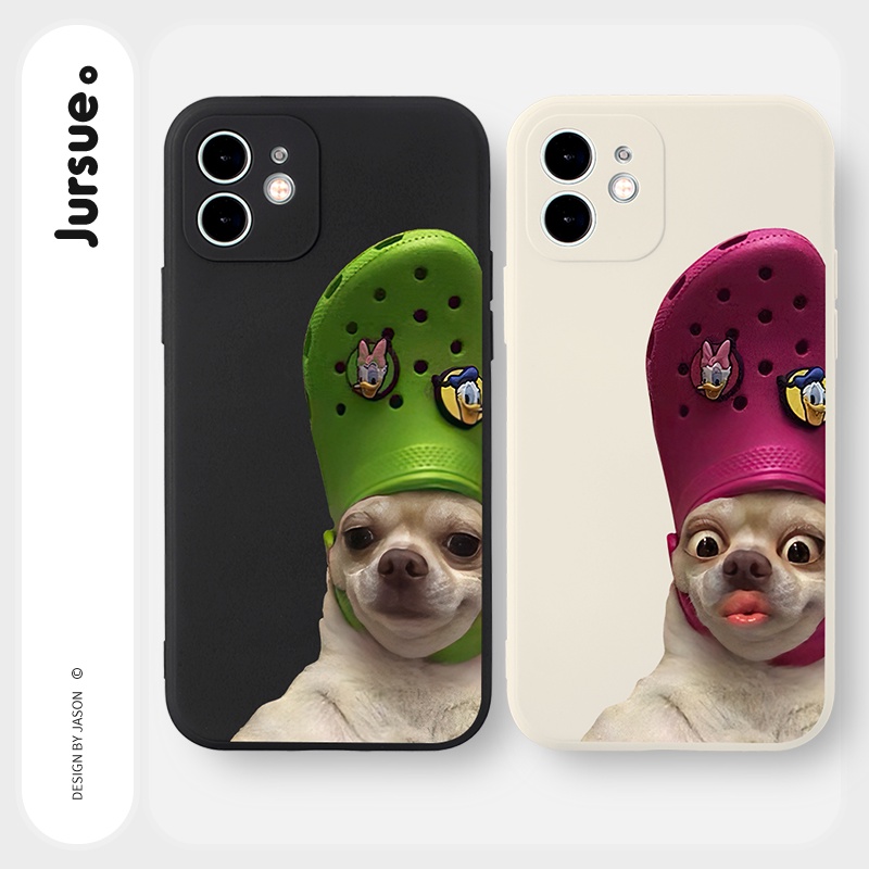 JURSUE เคสคู่ เคสไอโฟน คู่รัก ขอบเหลี่ยมกันกระแทกซิลิโคนนุ่มการ์ตูนน่ารักตลก เคสโทรศัพท์ Compatible for iPhone 16 15 14 13 12 11 Pro Max SE 2020 X XR XS 8 7 Plus พลัส Y2099