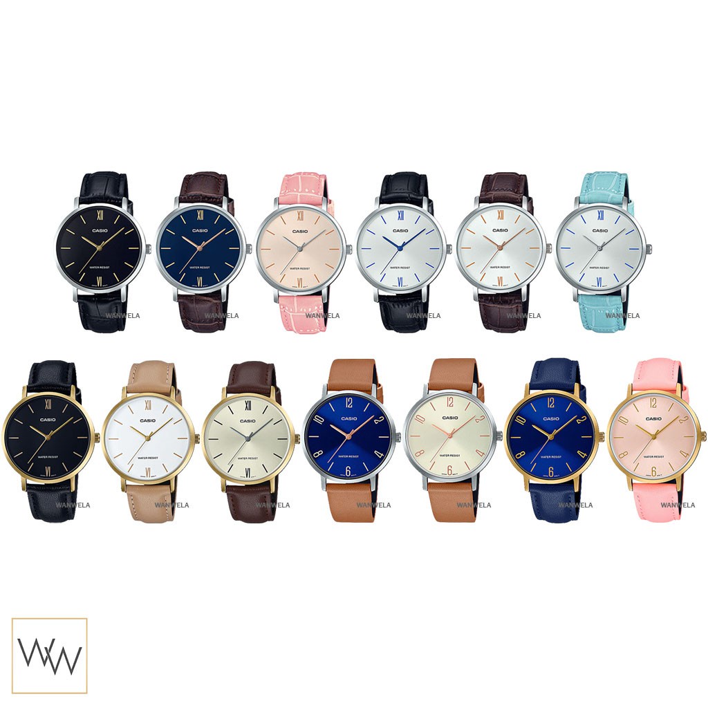 นาฬิกาผู้หญิง นาฬิกาข้อมือเด็ก [ใส่โค้ดลดเพิ่ม] ของแท้ นาฬิกาข้อมือ Casio ผู้หญิง รุ่น LTP-VT01 สายหนัง
