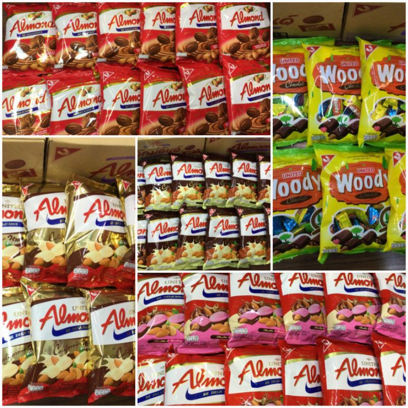 💥พร้อมส่ง💥United Almond chocolate🌰ขนาด247.5กรัม บรรจุ46เม็ด