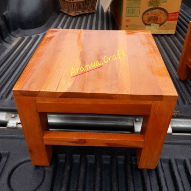 เก้าอี้ ตั่งนั่ง เตี้ย ไม้สักแท้ (#1) 30×30×22-25 ซม.ข้อมูลเพิ่มอ่านด้านล่าง - รูปที่ 2