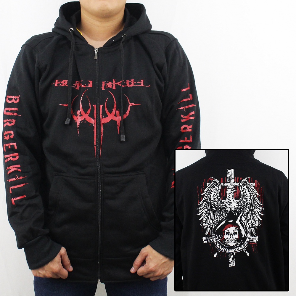 BURGERKILL HOODIE JACKET ML XL XXL 05 - BURGERKILL MUSIC JACKET - เสื้อแจ็คเก็ตโลหะสีดํา