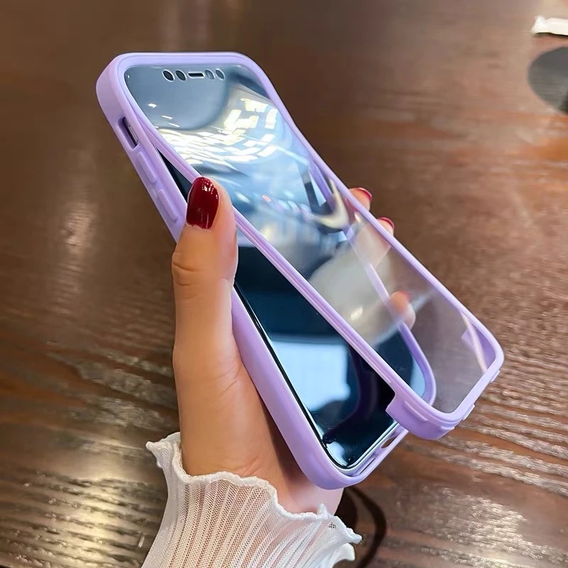 360 Full Body ด้านหน้า + Back Clear เคสโทรศัพท์สําหรับ iPhone 11 Pro Max XS X XR 7 8 Plus SE กันกระแทกกันชนซิลิโคนฝาครอบ