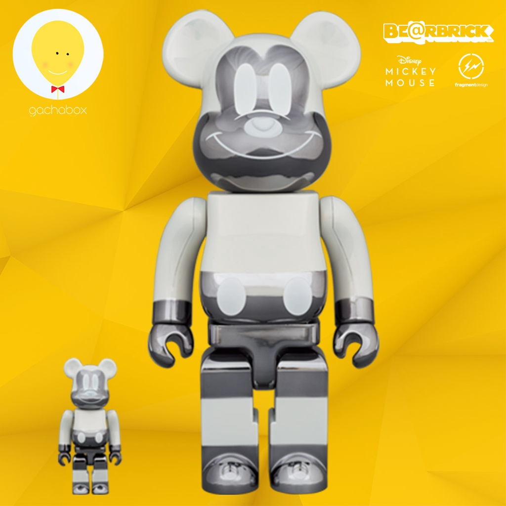 gachabox Bearbrick fragmentdesign Mickey Mouse (Reverse version) 100%+400% - Medicom Toy Be@rbrick ของแท้ พร้อมส่ง