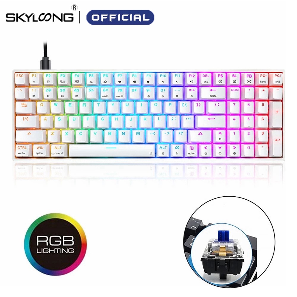 Skyloong SK96 GK96 Mechanical Keyboard 96 Keys USB Type C Bluetooth Wireless Dual Connection Mini RGB Gaming Accessories