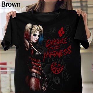 เสื้อยืดแขนสั้น คอกลม ทรงหลวม พิมพ์ลาย Harley Quinn 3 มิติ แฟชั่นสําหรับผู้หญิง และผู้ชาย