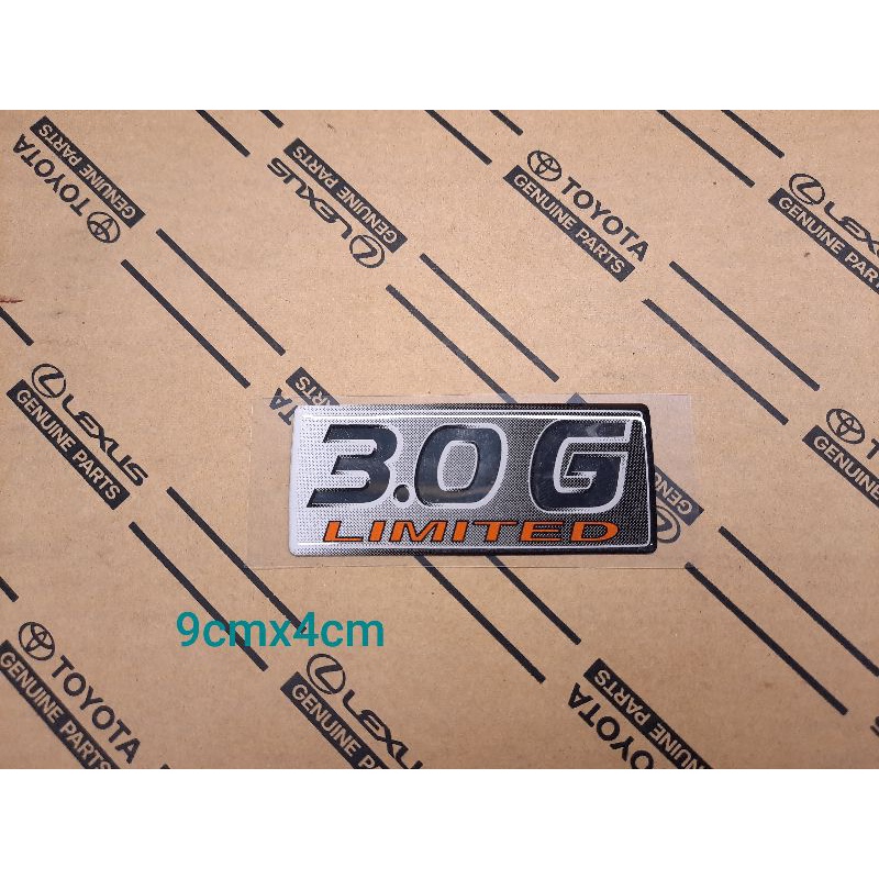 สติกเกอร์  3.0G Limited ของแท้ Toyota Tiger SportCruiser SportRider – โปรปัง