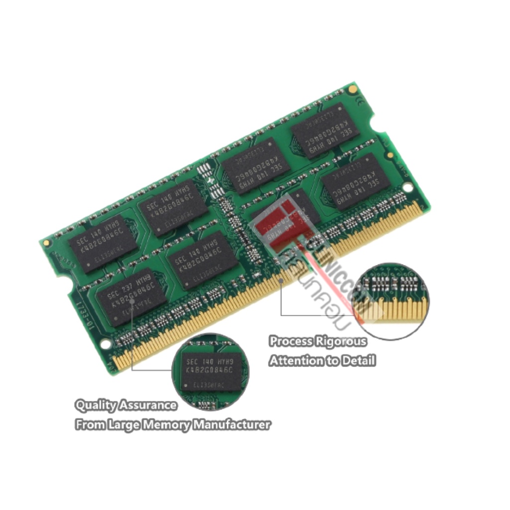 🔥มีส่งด่วนภายในวัน🔥แรมโน๊ตบุ๊ค 4GB DDR3 1333Mhz (4GB 2Rx8 PC3-10600S) Samsung Ram Notebook สินค้าใหม่ (001)