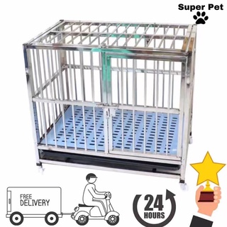 ถูกที่สุด!!Hot Sale Stainless Steel Cage XL108x72x92 กรงสแตนเลส grade202 ราคาถูก คอก หมา คอก สุนัข กรง หมา กรง