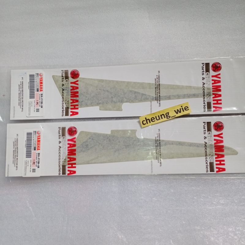 3KA-F174G-U0 & 3KA-F174H-U0 สติ๊กเกอร์กล่องแบตเตอรี่ซ้ายและขวา yamaha RX king 2002 gold ori YGP