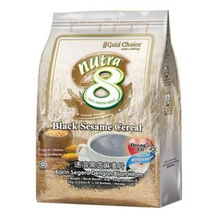 Gold Choice Nutra 8 Black Sesame Cereal โกลช้อยส์ ข้าวโอ๊ตสำเร็จรูป รสงาดำ พร้อมธัญพืช 8 อย่าง นำเข้าจากมาเลเซีย