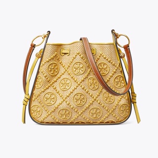 Tory Burch 2022 T Monogram Series กระเป๋าสะพายไหล่ แบบหูรูด สองสี