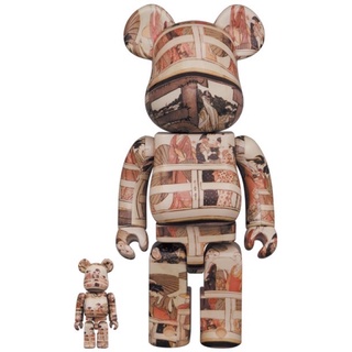 (ของแท้) Be@rbrick 100% + 400% Kitagawa Utamaro: Ryougokubashi no ue, shita (Bearbrick)