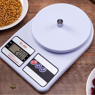 เครื่องชั่ง Electronic Kitchen Scale เครื่องชั่งน้ำหนักอาหาร 10000g รุ่น SF-400 แถมถ่าน 2 ก้อน (สีขาว)