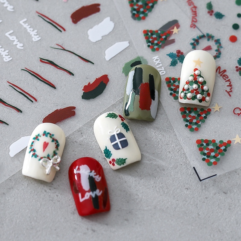 [SESAME] Christmas KX Joint Series สติ๊กเกอร์ติดเล็บลายนูน สติ๊กเกอร์ติดเล็บ สติ๊กเกอร์ติดเล็บ
