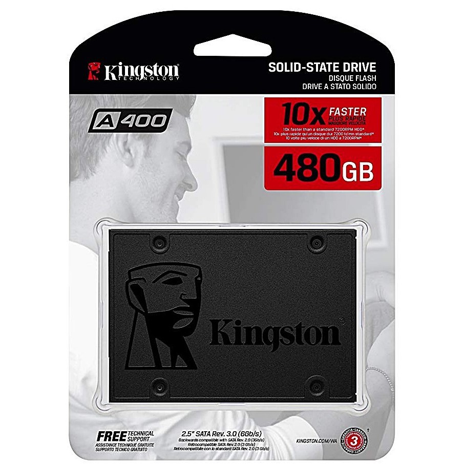 SSD Solid State Drive 480 GB SSD (เอสเอสดี) Kingston A400 sa400s37480g Read : Up to 500 MB/s Write :