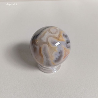 Crazy Lace Agate 💛 #1#sphere ลายเฉพาะตัว ขนาด 2.4 cm