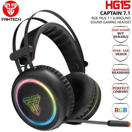 FANTECH HG15 หูฟังเกมมิ่ง RGB Over-ear Headphones สีดำ