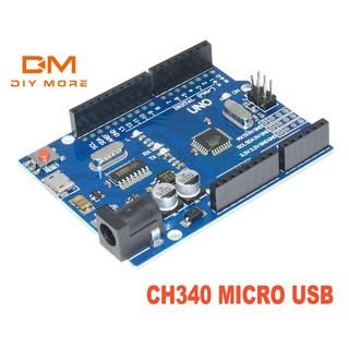 DIYMORE รุ่นล่าสุดของ for arduino R3 ATMEGA328P-16AU CH340G ไมโคร USB บอร์ด