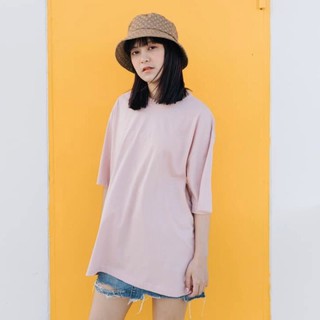 97X - baby pink | T-shirt สีชมพู เสื้อยืดสีพื้น oversize (พร้อมส่ง)