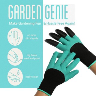 MOMMA 4 in 1 ถุงมือ ขุดดิน พรวนดิน เกลี่ยหิน จับหนาม สารพัดประโยชน์ (4 in 1 Garden Genie Gloves)