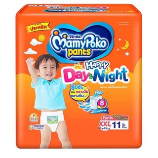 MamyPoko Pants Happy Day&amp;Night ผ้าอ้อมเด็กแบบกางเกง มามี่โพโค แพ้นท์ แฮปปี้เดย์แอนด์ไนท์ ไซร์ XXL