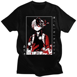 เสื้อยืดแขนสั้น พิมพ์ลายอนิเมะ My Hero Academia Todoroki Shoto แฟชั่นสําหรับผู้ชาย