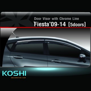 Koshi กันสาดคิ้วโครเมี่ยม Ford Fiesta 2011-14 รุ่น 5 ประตู (4ชิ้น)