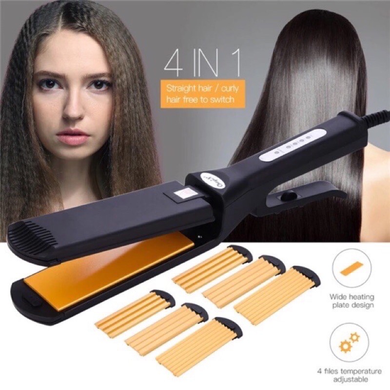 ส่งไว เครื่องหนีบผม CKL 1044 ของแท้ 4in1 เปลี่ยนแผ่นได้ 4แบบ เครื่องหนีบผมหยัก เครื่องหนีบผมมาม่า หนีบผม ที่หนีบผม หนีบ