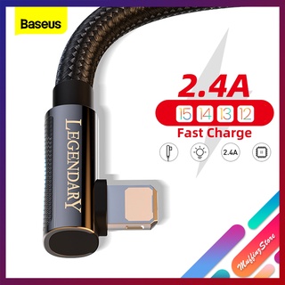 💜ถูกจริง/ส่งไว📦Baseus สายชาร์จเล่นเกมส์สำหรับไอโฟน 2.4A Fast Charge มีไฟ LED ชาร์วไจ