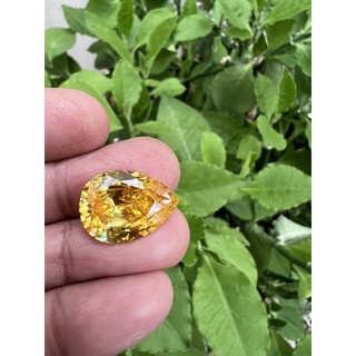 Cz Yellow Diamond Drop shape 13x18mm Total 1 piece