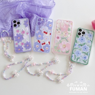 เคสโทรศัพท์มือถือ TPU นิ่ม แบบใส ลายดอกเดซี่น่ารัก พร้อมสายคล้องมือ และจี้ สําหรับ OPPO A53 A9 A5 A31 2020 A92 A72 A52