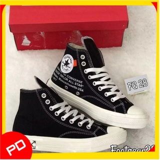 CONVERSE 70s X OFFWHITE รองเท้าผ้าใบลําลองสีดําพรีเมี่ยม