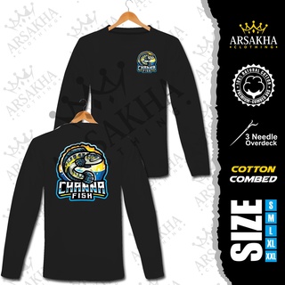 เสื้อยืดแขนยาว ผ้าฝ้าย พิมพ์ลาย Channa fish V2 V2 Distro Combed 30S Arsakha สําหรับผู้ชาย