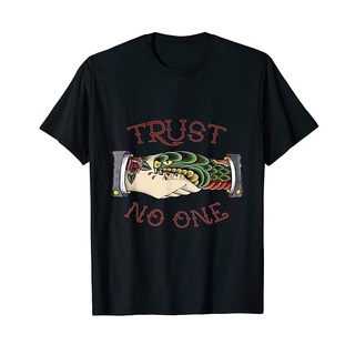 เสื้อยืดอินเทรนด์ผู้ชายอินเทรนด์ผู้หญิงTrust No One - เสื้อยืด ผ้าฝ้าย 100% พิมพ์ลายรอยสัก LHZYS-3XL