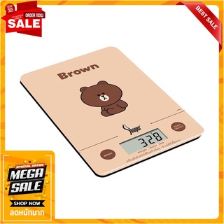 เครื่องชั่งดิจิทัล 5 กก. SHAPER LINE FRIEND สีน้ำตาล อุปกรณ์เบเกอรี่ DIGITAL KITCHEN SCALE SHAPER LINE FRIEND 5KG BROWN