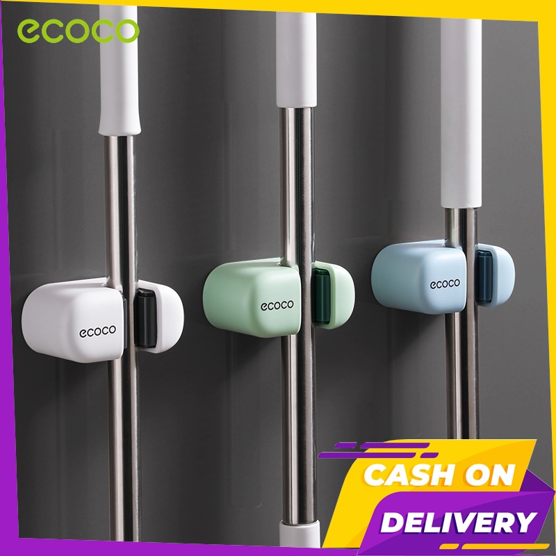 [พร้อมส่ง]Ecoco ที่แขวนไม้ถูพื้น ที่แขวนไม้กวาด ติดผนัง รุ่นไม่ต้องเจาะ ที่แขวนไม้ถูพื้น ที่หนีบไม้ก
