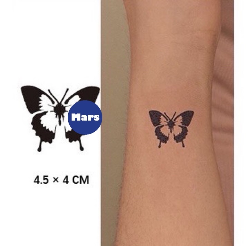 【Mars Tattoo】ใหม่ สติกเกอร์รอยสักชั่วคราว ลายผีเสื้อ ผีเสื้อ กึ่งถาวร ติดทนนาน 2 สัปดาห์ MNF004