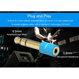 Vention 6.5mm Male Plug to 3.5mm Female Jack Stereo Headphone Headset Audio Adapter Connector Plug For Microphone