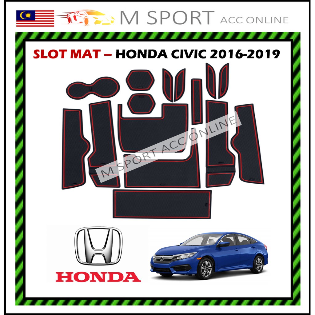 Honda BRV 2015-2017 HR-V HRV 2016-2019 CITY 2014-2018 CIVIC 2016-2019 JAZZ 2014-2018 CRV 2016-2019 ภายใน Slot Mat