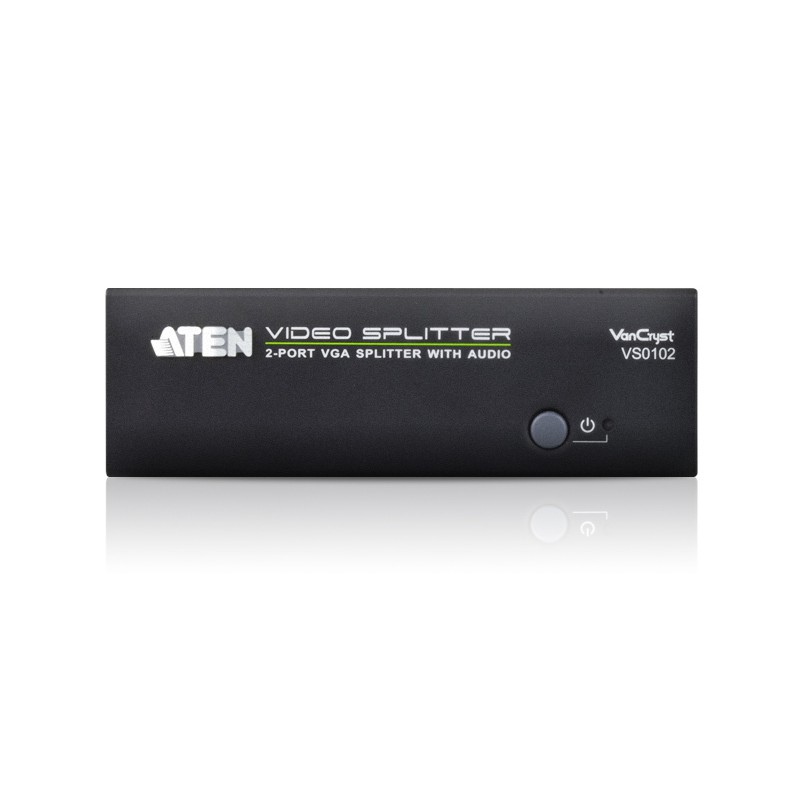 ATEN VGA Splitter 2-Port มี Audio ความละเอียด 1920 x 1440 (450MHz) รุ่น VS0102 | รับประกัน 3 ปี