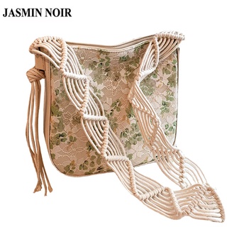 Jasmin NOIR กระเป๋าสะพายข้าง ประดับพู่ พิมพ์ลายดอกไม้ สําหรับผู้หญิง