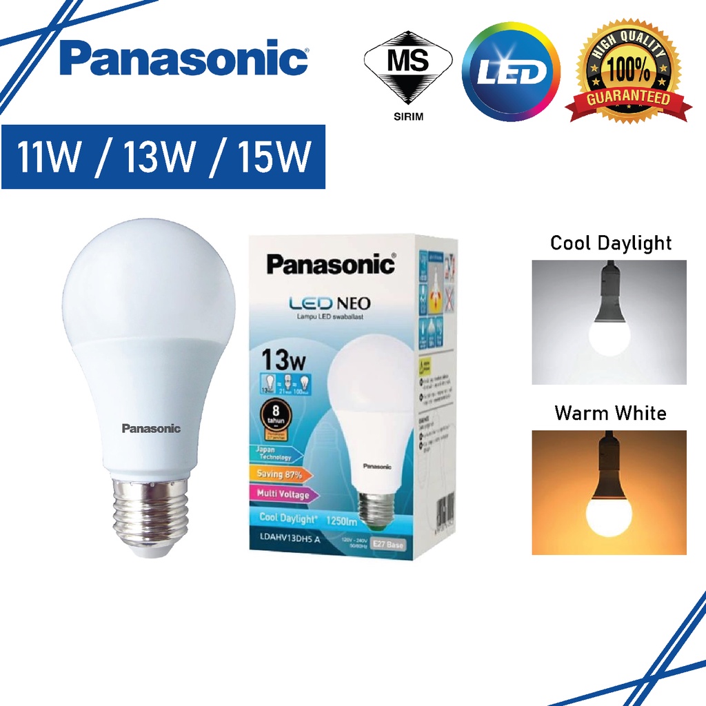 Panasonic LED BULB NEO 11W , 13W & 15W (Cool Daylight , Warm White)